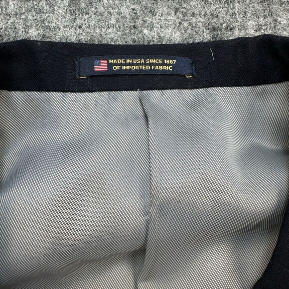 Hart Schaffner Marx Blazer Mens 48R Navy Blue Made in USA Suit Jacket Sport Coat - Picture 3 of 16